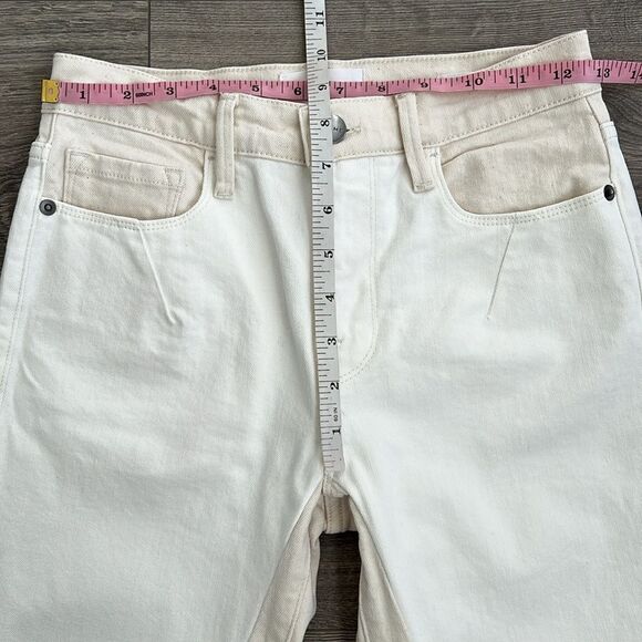 FRAME Le Crop Mini Bootcut Jeans Size 24 Neutral White Western Boho Festival 70s - Picture 11 of 12